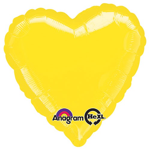 Anagram 18 inch HEART - METALLIC YELLOW Foil Balloon 80049-02-A-U