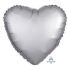 Anagram 18 inch HEART - SATIN LUXE PLATINUM Foil Balloon 36806-02-A-U