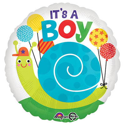 Anagram 18 inch IT'S A BOY SNAIL Foil Balloon 33646-01-A-P