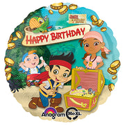 Anagram 18 inch JAKE & THE NEVERLAND PIRATES HAPPY BIRTHDAY Foil Balloon 29006-02-A-U