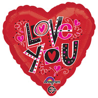 Anagram 18 inch LOVE YOU FUN TYPE Foil Balloon 31816-01-A-P