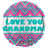 Anagram 18 inch LOVE YOU GRANDMA CHEVRON Foil Balloon 31356-01-A-P