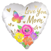 Anagram 18 inch LOVE YOU MOM SATIN FLORAL Foil Balloon 44158-02-A-U