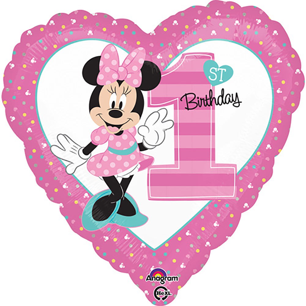 Anagram 18 inch MINNIE 1ST BIRTHDAY Foil Balloon 34350-02-A-U