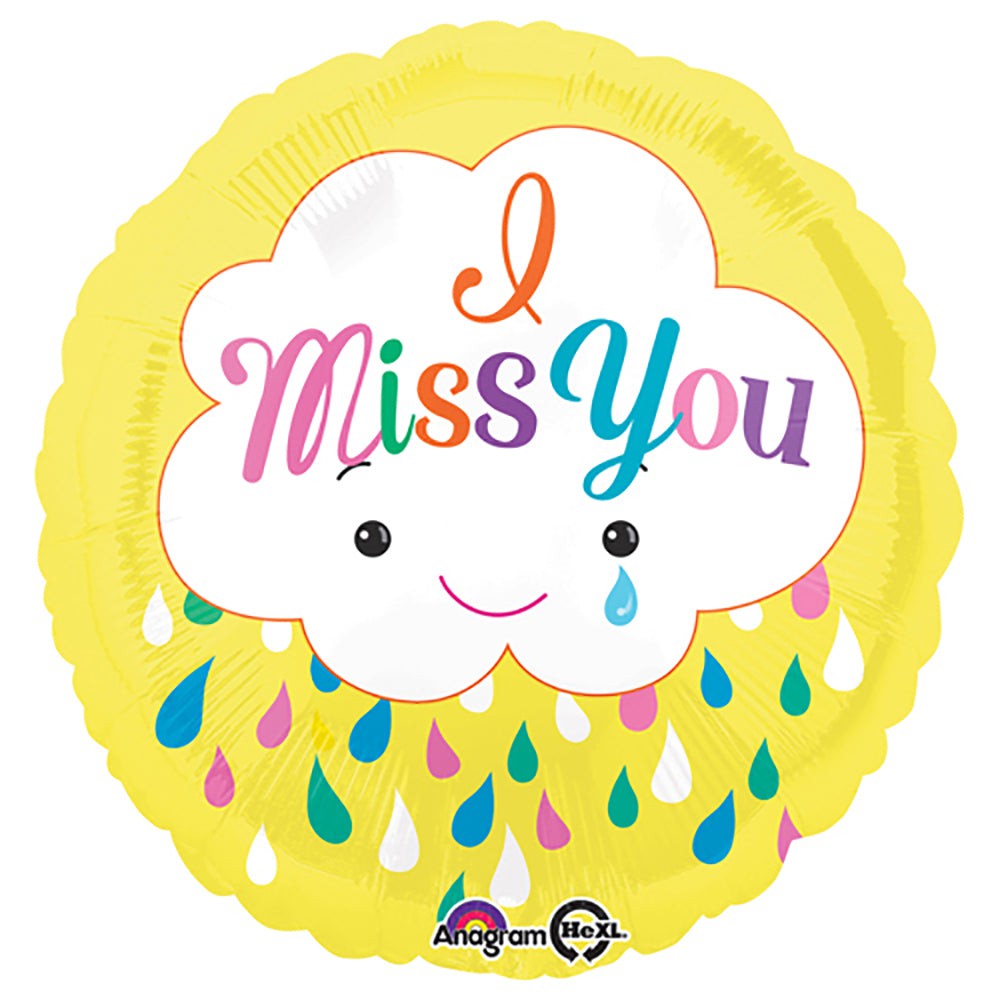 Anagram 18 inch MISS YOU CLOUD Foil Balloon 33688-01-A-P