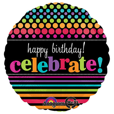 Anagram 18 inch PARTY ON CELEBRATE Foil Balloon 24487-01-A-P