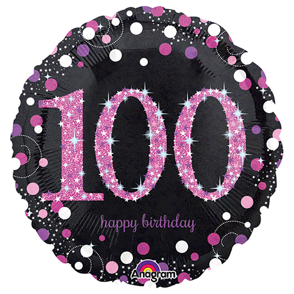 Anagram 18 inch PINK CELEBRATION 100 Foil Balloon 33792-01-A-P