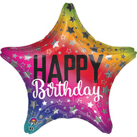 Anagram 18 inch RAINBOW STAR BIRTHDAY Foil Balloon 35228-02-A-U