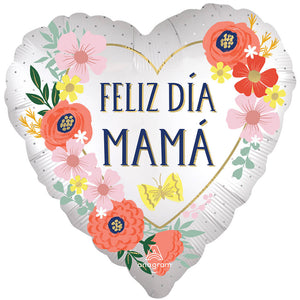 Anagram 18 inch SATIN FELIZ DIA MAMA BLOOMS Foil Balloon 45432-02-A-U