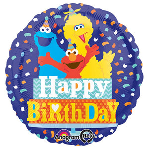 Anagram 18 inch SESAME STREET BIRTHDAY CONFETTI Foil Balloon 29997-01-A-P