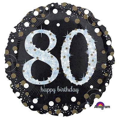 Anagram 18 inch SPARKLING BIRTHDAY 80 Foil Balloon