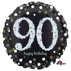 Anagram 18 inch SPARKLING BIRTHDAY 90 Foil Balloon 33743-01-A-P