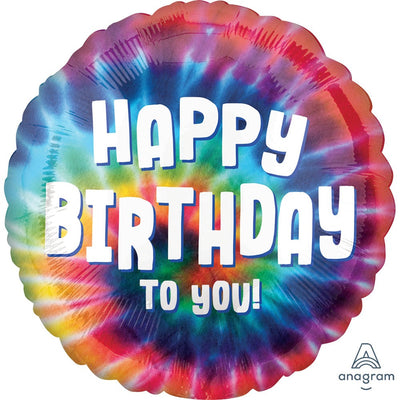 Anagram 18 inch TIE DYE BIRTHDAY Foil Balloon 41793-02-A-U