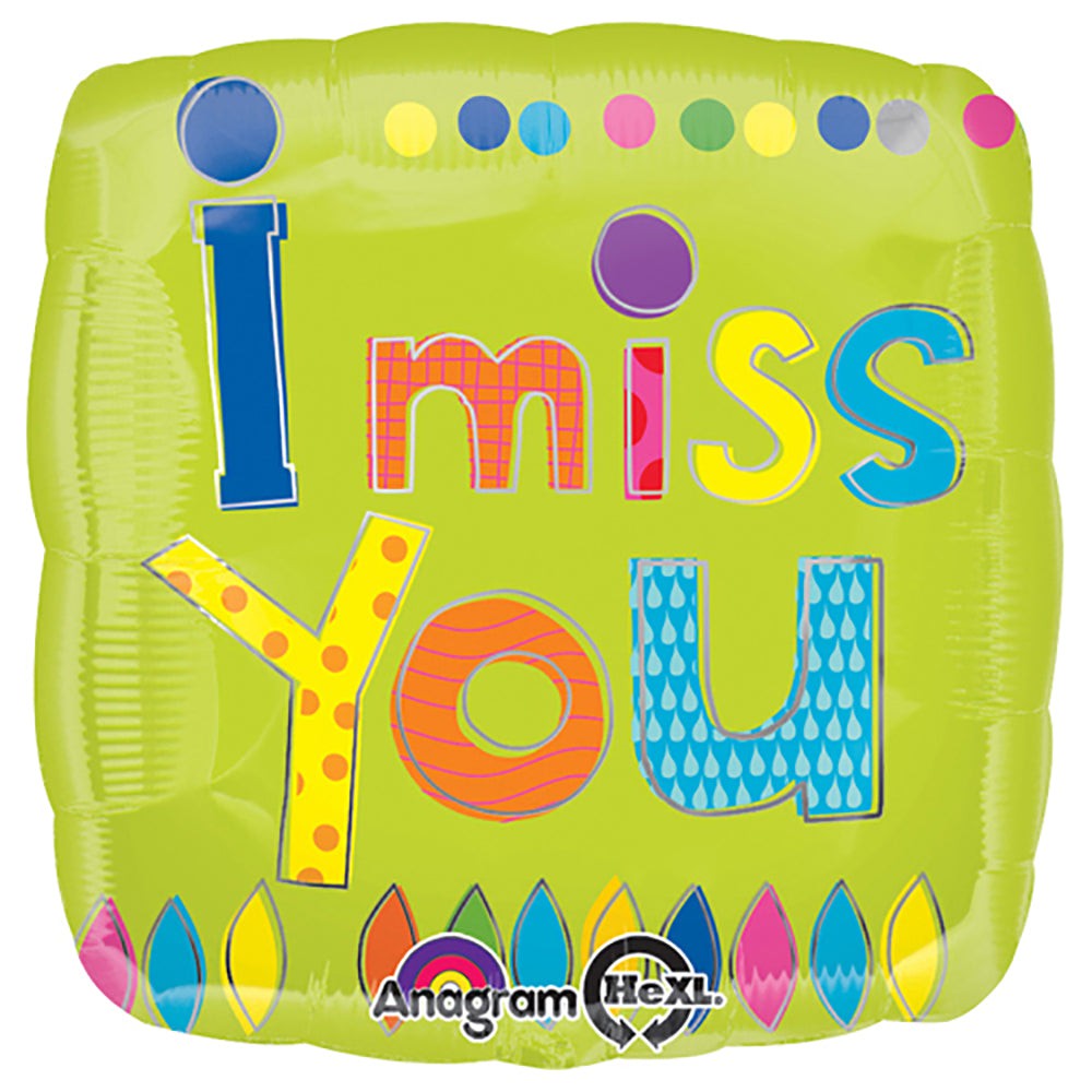 Anagram 18 inch YOUNG ART I MISS YOU Foil Balloon 28742-01-A-P