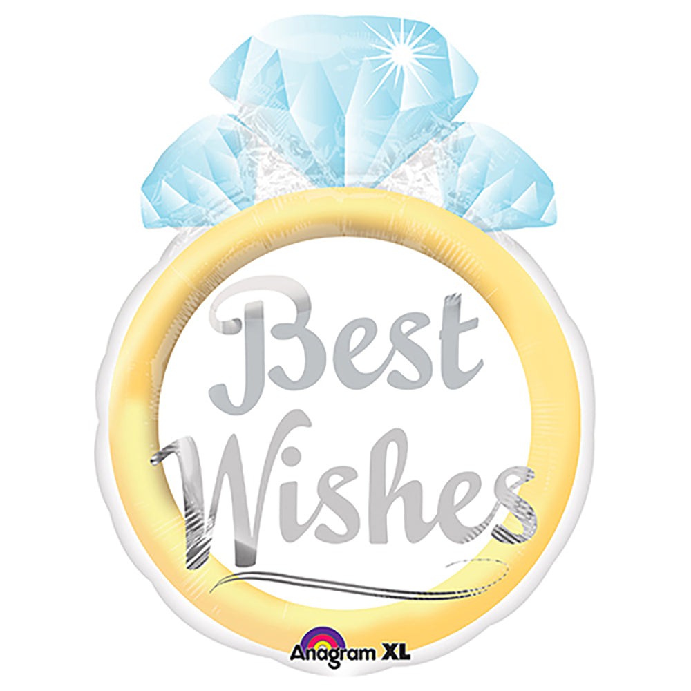 Anagram 21 inch WEDDING BEST WISHES Foil Balloon 30843-01-A-P