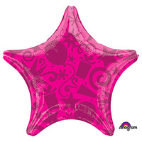 Anagram 22 inch STAR - FESTIVE MAGENTA Foil Balloon 29673-02-A-U