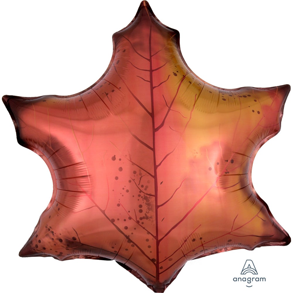 Anagram 25 inch ORANGE MAPLE LEAF Foil Balloon 25136-01-A-P