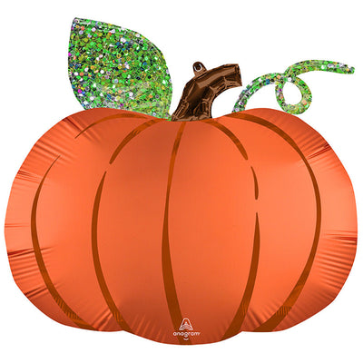 Anagram 25 inch SATIN INFUSED PUMPKIN Foil Balloon 43172-01-A-P