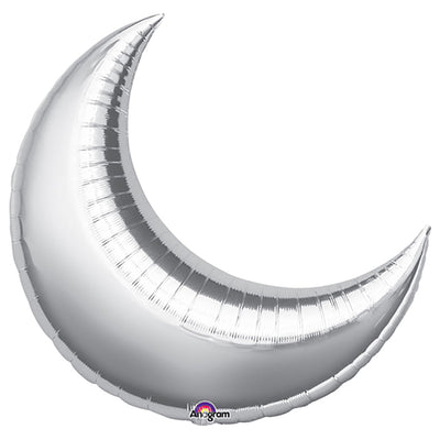 Anagram 26 inch CRESCENT MOON - SILVER (3 PK) Foil Balloon 16298-99-A-U