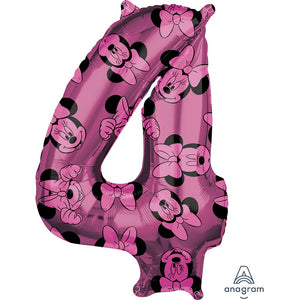 Anagram 26 inch MINNIE MOUSE FOREVER NUMBER 4 Foil Balloon 40139-01-A-P