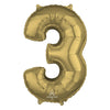 Anagram 26 inch NUMBER 3 - ANAGRAM - WHITE GOLD Foil Balloon 44727-01-A-P