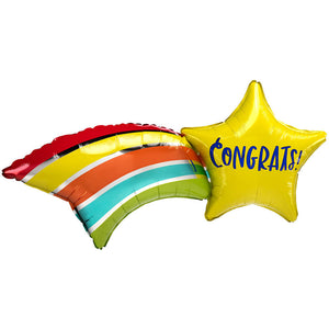 Anagram 27 inch CONGRATS SHOOTING STAR Foil Balloon 41135-01-A-P