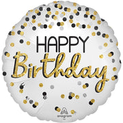 Anagram 28 inch BLACK SILVER GOLD BIRTHDAY Foil Balloon 45704-01-A-P