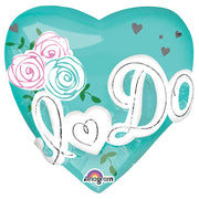 Anagram 28 inch I DO HEART TIFFANY BLUE Foil Balloon 33578-01-A-P