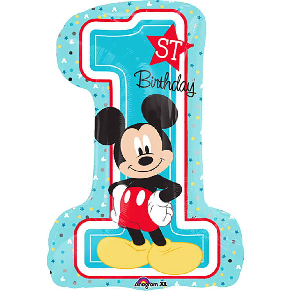 Anagram 28 inch MICKEY 1ST BIRTHDAY Foil Balloon 34343-01-A-P