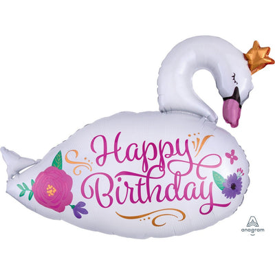 Anagram 29 inch BEAUTIFUL SWAN Foil Balloon 35651-01-A-P