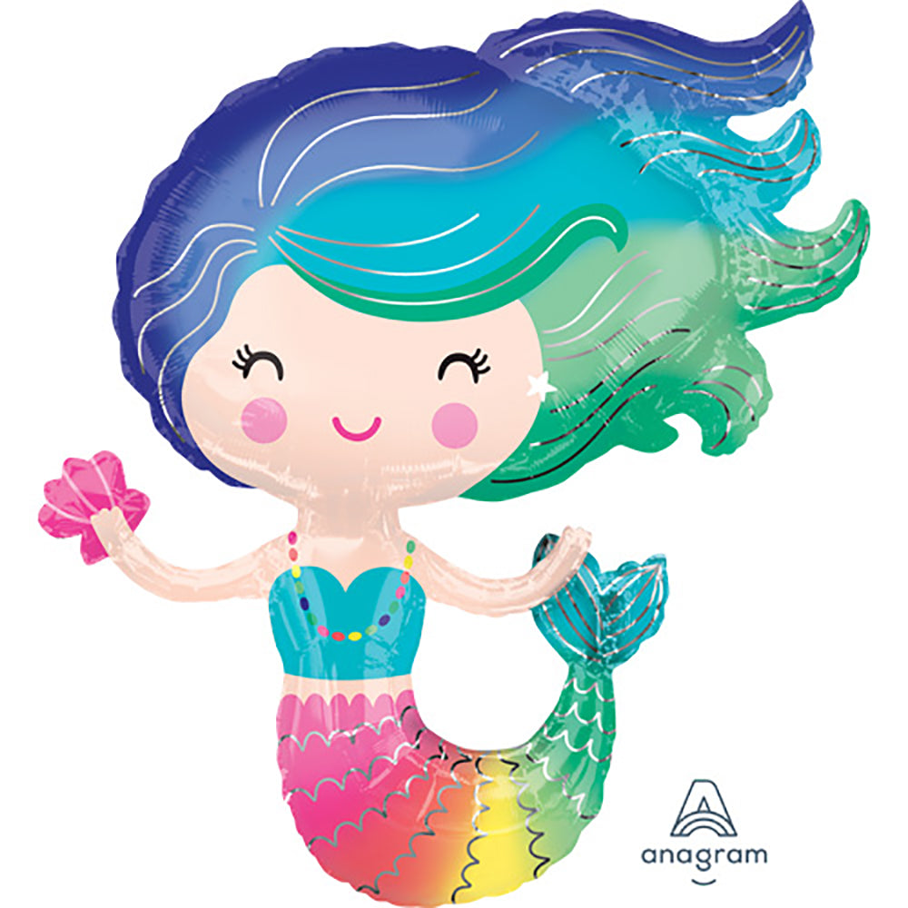 Anagram 30 inch COLORFUL MERMAID Foil Balloon 38472-01-A-P