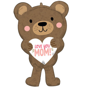 Anagram 30 inch LOVE YOU MOM BEAR Foil Balloon 45441-01-A-P