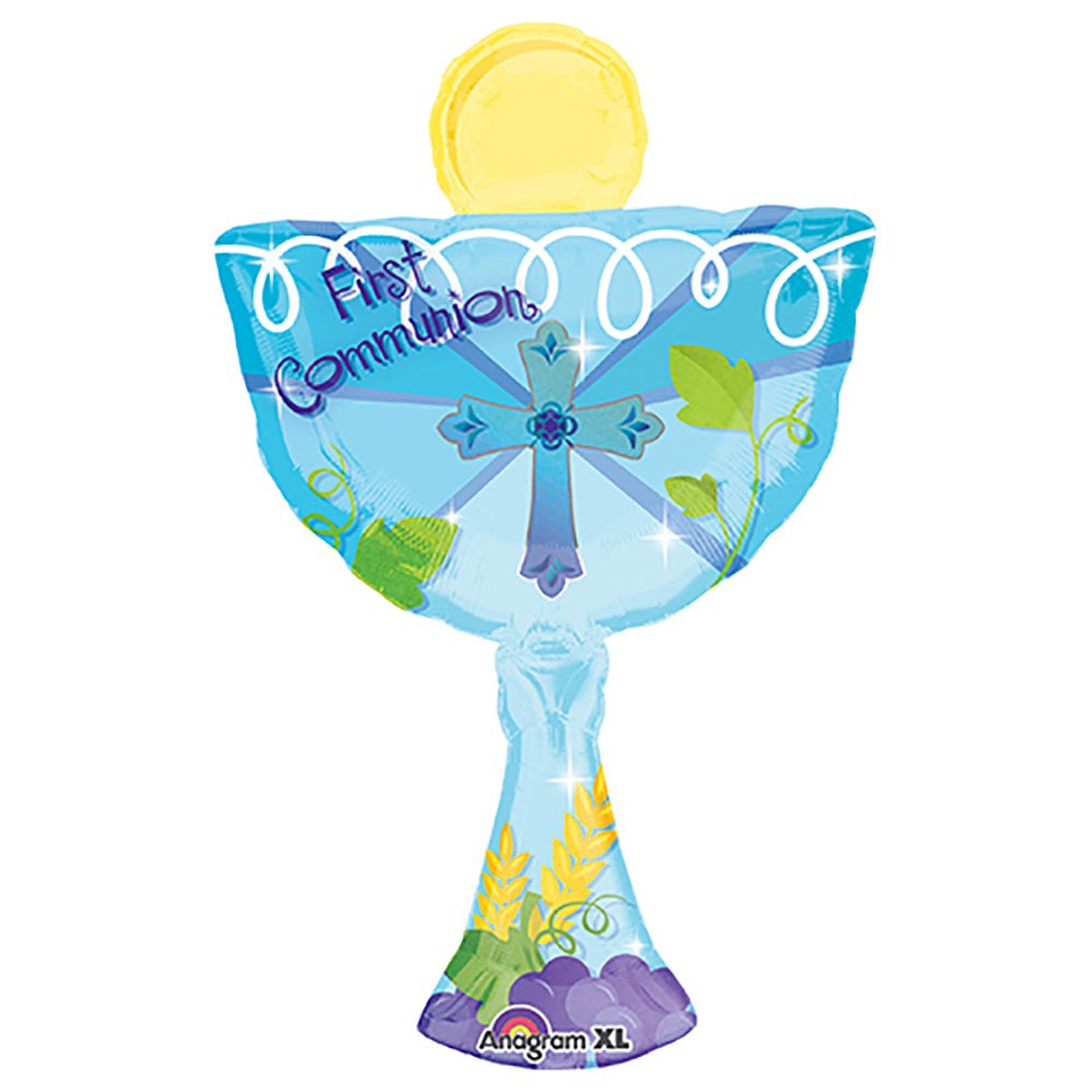 Anagram 31 inch 1ST COMMUNION BLUE CHALICE Foil Balloon 30413-01-A-P