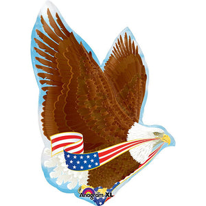 Anagram 31 inch AMERICAN PATRIOTIC EAGLE Foil Balloon 15404-02-A-U