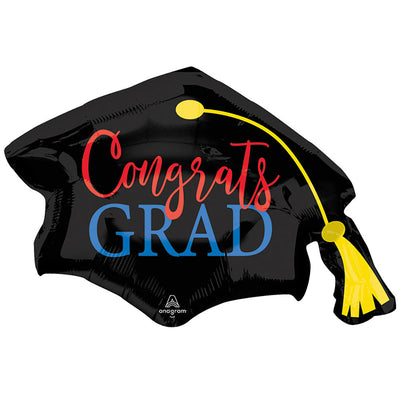 Anagram 31 inch CONGRATS GRAD RED & BLUE Foil Balloon 42839-01-A-P