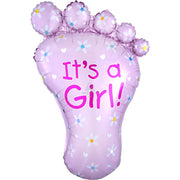 Anagram 32 inch IT'S A GIRL FOOT Foil Balloon 07690-01-A-P