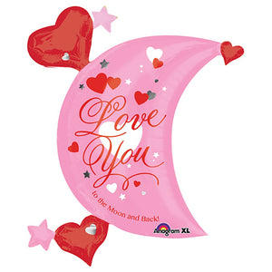 Anagram 32 inch LOVE YOU MOON Foil Balloon 31832-01-A-P