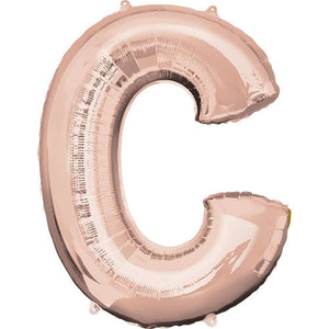 Anagram 34 inch LETTER C - ANAGRAM - ROSE GOLD Foil Balloon 36566-01-A-P