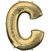 Anagram 34 inch LETTER C - ANAGRAM - WHITE GOLD Foil Balloon 44602-01-A-P