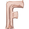 Anagram 34 inch LETTER F - ANAGRAM - ROSE GOLD Foil Balloon 36569-01-A-P