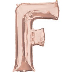 Anagram 34 inch LETTER F - ANAGRAM - ROSE GOLD Foil Balloon 36569-01-A-P