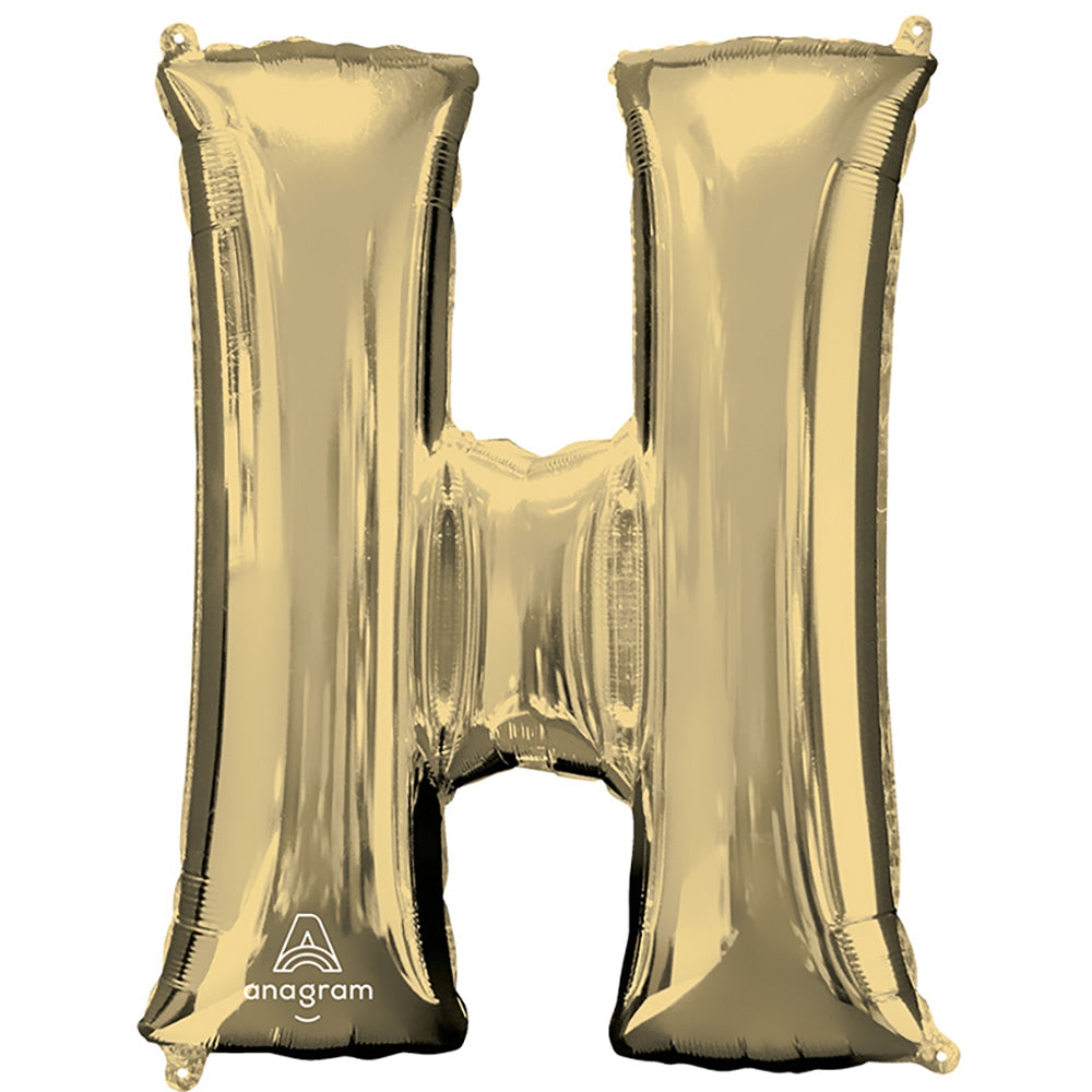 Anagram 34 inch LETTER H - ANAGRAM - WHITE GOLD Foil Balloon 44600-01-A-P