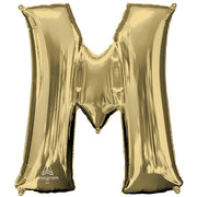 Anagram 34 inch LETTER M - ANAGRAM - WHITE GOLD Foil Balloon 44595-01-A-P