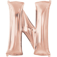 Anagram 34 inch LETTER N - ANAGRAM - ROSE GOLD Foil Balloon 36577-01-A-P