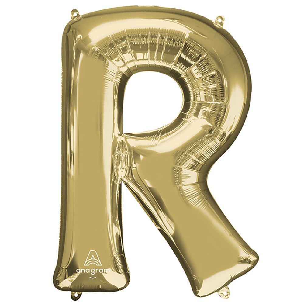 Anagram 34 inch LETTER R - ANAGRAM - WHITE GOLD Foil Balloon 44606-01-A-P