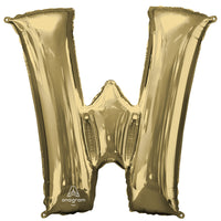 Anagram 34 inch LETTER W - ANAGRAM - WHITE GOLD Foil Balloon 44631-01-A-P