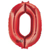 Anagram 34 inch NUMBER 0 - ANAGRAM - RED Foil Balloon 28271-01-A-P