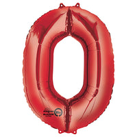 Anagram 34 inch NUMBER 0 - ANAGRAM - RED Foil Balloon 28271-01-A-P