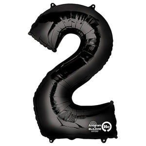 Anagram 34 inch NUMBER 2 - ANAGRAM - BLACK Foil Balloon 30141-01-A-P