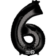 Anagram 34 inch NUMBER 6 - ANAGRAM - BLACK Foil Balloon 30145-01-A-P